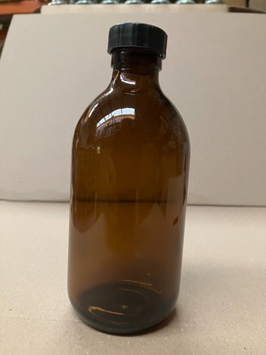 Round amber glass medicine - round,