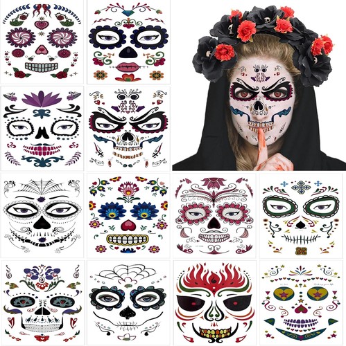 Pcs halloween face tattoos - pcs,