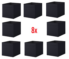 8x IKEA DRONA Storage Boxes for Kallax Shelving Unit Organizer Black 33x38x33cm