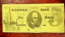 1853-65 WEBSTER BANK BOSTON $5