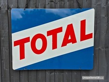 1950s Double Sided TOTAL Enamel Sign 35" x 26"