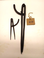 Antique Primitive Large Calipers Compasses 16.5 inches and 7 inches