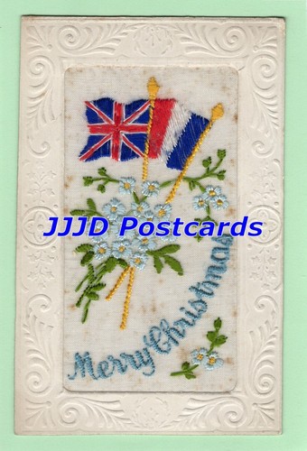Embroidered silk postcard - silk,