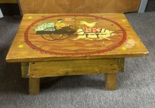 Foot Stool Wood Folk Art Pig