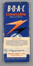 BOAC AIRLINE TIMETABLE AUGUST