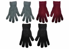 Ladies Undercover Chenille Knitted Thermal Gloves Black, Grey or Burgundy
