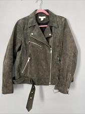 H&M Women's Green Real Suede