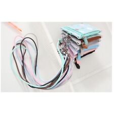 Portable Leather Card Credit Wallet Badge Holder Coin Pocket Purse with Lanyard