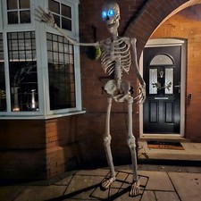 GIANT 8ft (240cm) Standing Outdoor Animatronic Halloween Skeleton Decoration
