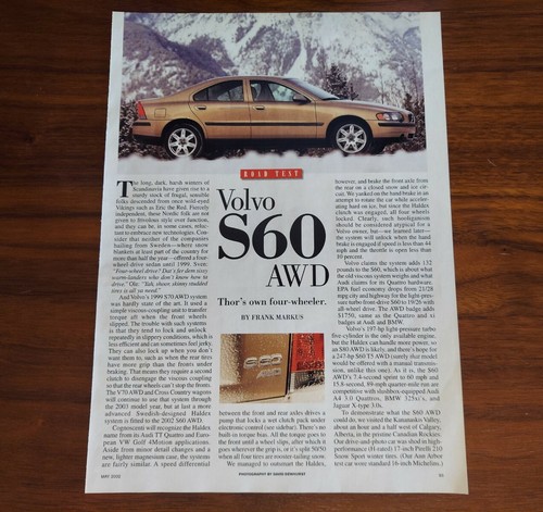Volvo s60 awd magazine - s60,