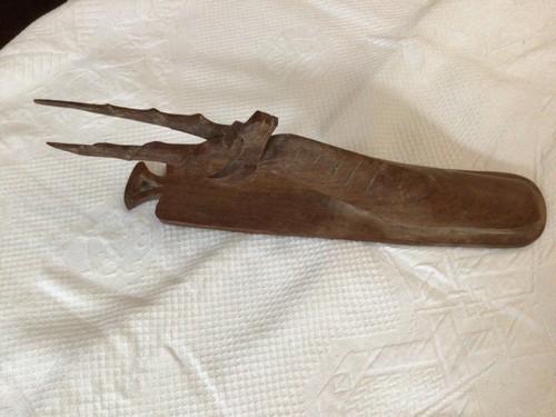 Solid wooden deer head wall - solid,
