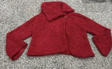 Roman Originals boucle Bolero Cardigan Jacket Red Glitter Party Xmas Small