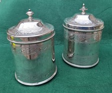 Two Vintage Silverplated Preserve Jar Covers