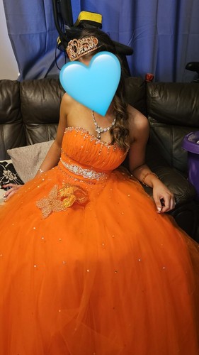 Prom dress size orange - prom,