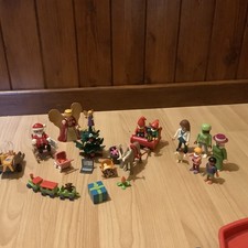 Playmobil Christmas Bundle - Playmobil Santa & Sleigh And Elf And Sled Bundle GC