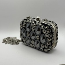 Butler and Wilson Gem Embellished Evening Clutch Bag with Chain Hard Shell