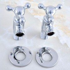 2Pcs  Polished Chrome Brass  Finish Angle Stop Valve Bathroom Accessory tav016