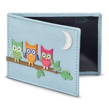 Soft Genuine Leather Travel Pass / Oyster Card Holder with Owl Design by 1642