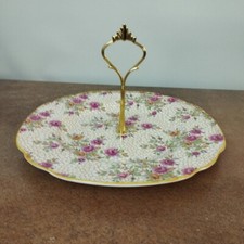 Antique Barker Brother's, Royal Tudor Ware Cake Stand, Rose Chintz