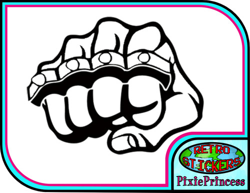 Knuckle brass vinyl sticker - vinyl,