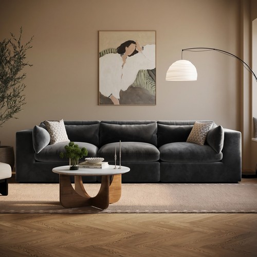Large charcoal grey velvet - large,