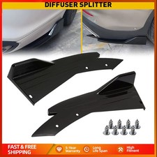 For Audi A3 S3 8V A4 A5 A6 Gloss Rear Bumper Spats Diffuser Lip Spoiler Canards