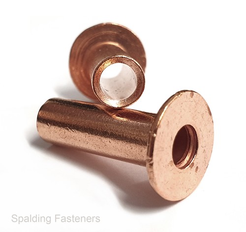 Solid copper flat head rivets - solid,