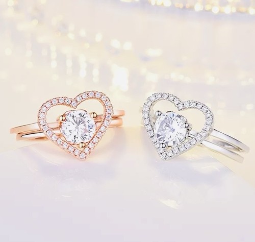 2pcs heart adjustable - heart, 925