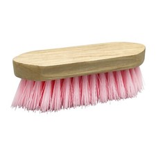 Horse Large Dandy Grooming Brush - Pink Bristle with Wood Handle pony equestrian