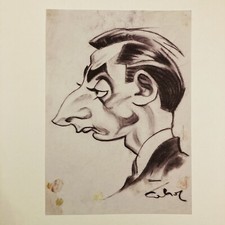 Fausto Coppi 1949 & 1952 Tour de France Cycling Winner Facsimile Charicature