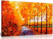 Autumn Trees Orange Canvas