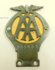 Vintage AA Automobile Association Motorcycle Members Badge 49583T Chromium