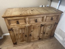 Stunning Mexican Vintage Corona Sideboard Dresser Metal Bracing Stud Detailing