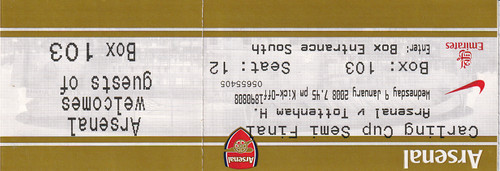 Ticket arsenal tottenham - ticket,