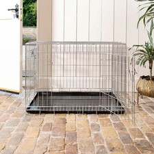 Lords & Labradors Heavy Duty Deluxe Dog Crate in Silver - Size X-Large