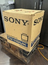 VINTAGE SONY SOLID STATE TV-110 UK PORTABLE BLACK & WHITE TV IN ORIGINAL BOX