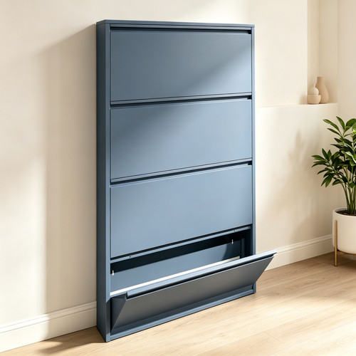 Metal shoe cabinet with - cabinet, flip