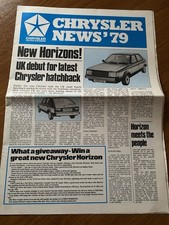 CHRYSLER UK BROCHURE/NEWSPAPER, 1979 (Sunbeam, Avenger, Horizon, Alpine, Hunter)
