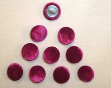 10 x Upholstery Buttons in HOT PINK - CRUSHED GLITZ VELVET (Size: 25mm)