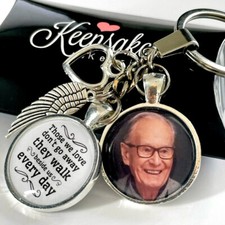 Personalised Photo Keyring Angel Memorial In Memory Funeral Present Gift Box