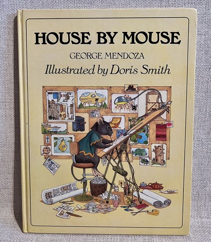 Vintage book house mouse - book,