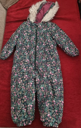 Girls floral padded snowsuit - girls,