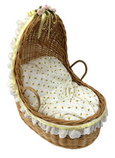 Vintage Doll Bassinet Wicker