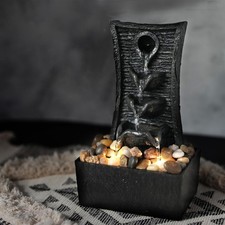 Water Feature Tabletop Indoor LED Fountain Waterfall Home Decor (Tiers)