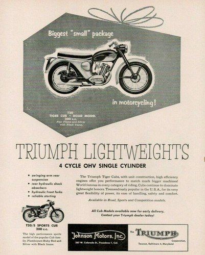 1962 triumph tiger cub t20 - triumph,