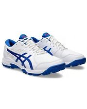 2025 Asics Unisex Gel Peake 2 Rubber Sole White Blue Hockey Shoes - Free P&P