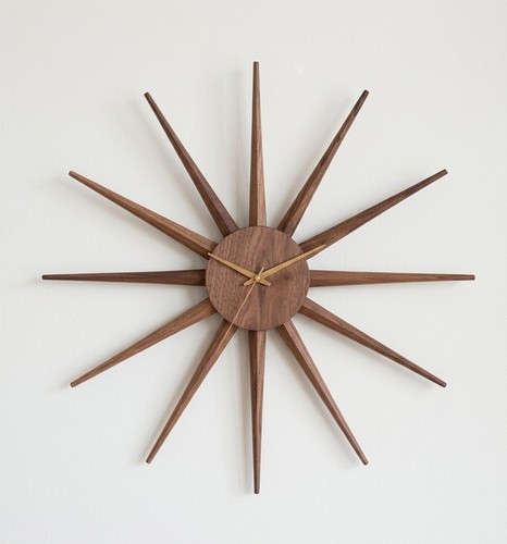 Sunburst wall clock - clock, 72cm