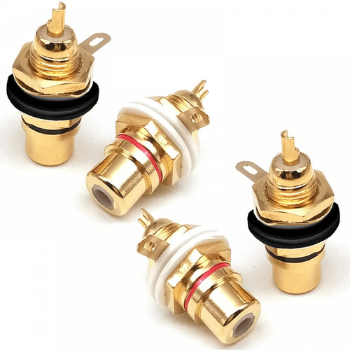 Gold rca phono female - gold,