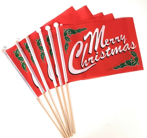 Merry christmas hand flag - merry,