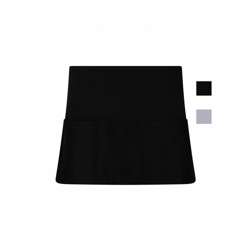 Bar kitchen apron black half - bar,